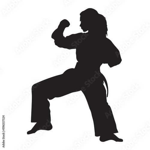 Woman Martial arts Silhouettes