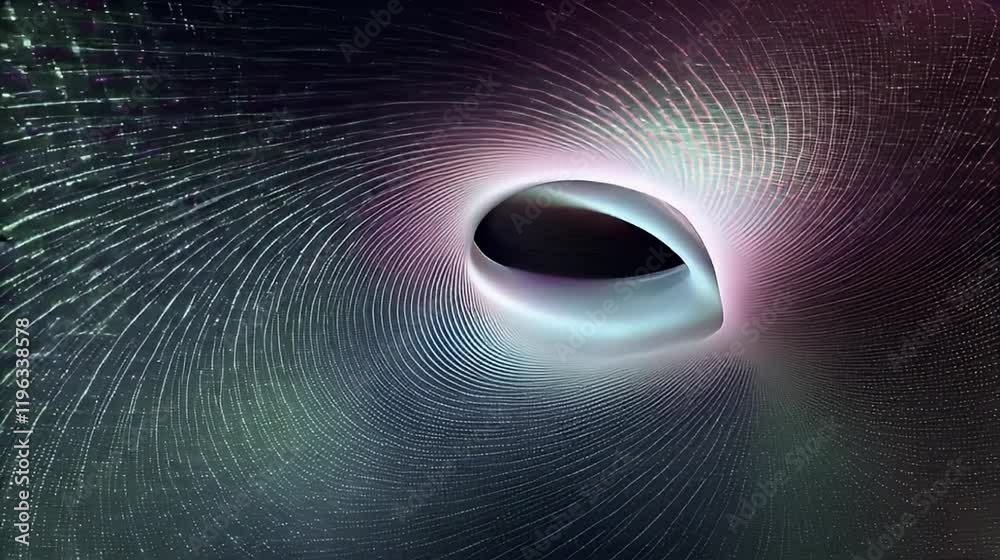 Abstract swirling vortex, cosmic tunnel, nebula background, science fiction design