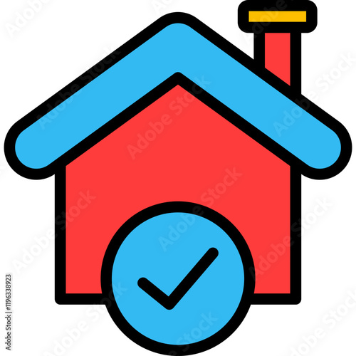 House lineal color icon