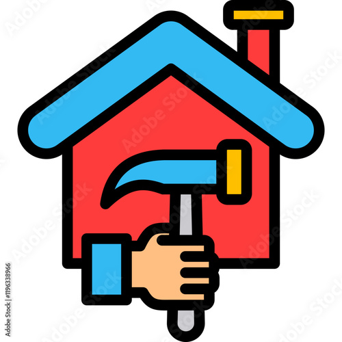 Renovation lineal color icon