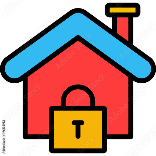 Locked lineal color icon