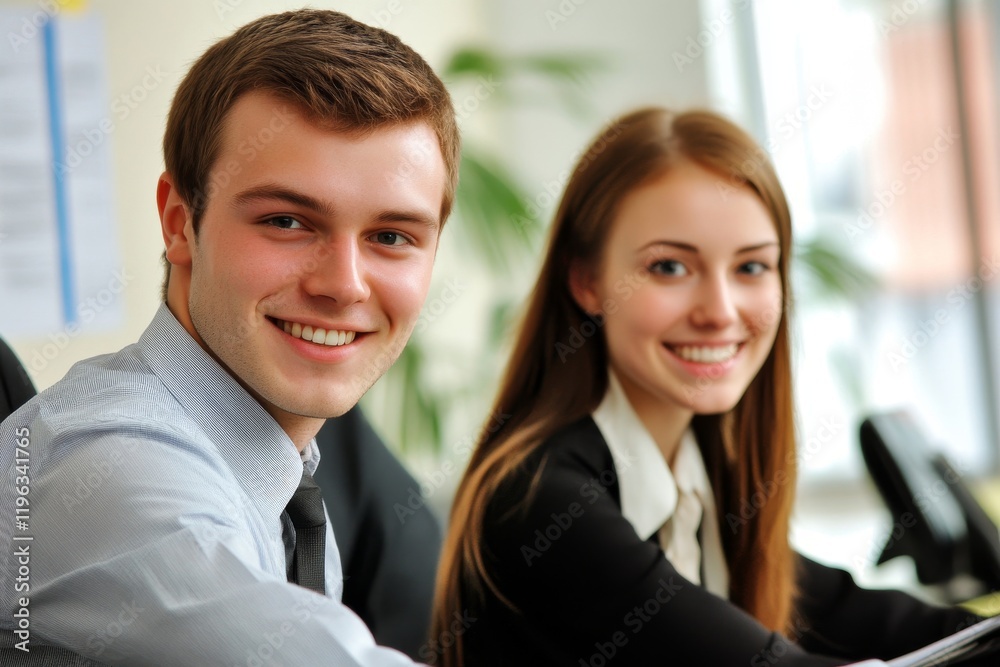 Young business people in office, Generative AI Young business people in office, Generative AI