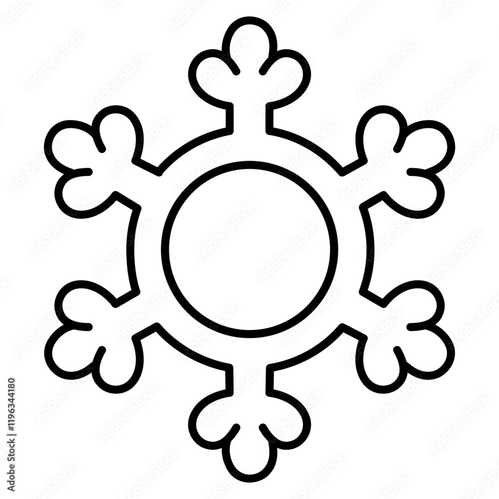 cute kawaii Snowflake outline cartoon doodle illustration cute kawaii Snowflake outline cartoon doodle illustration