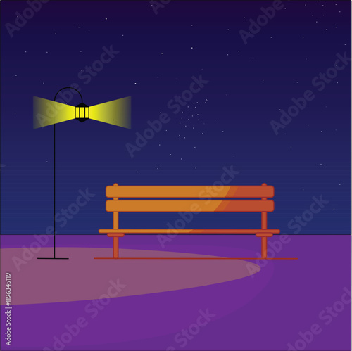 bench in the night
