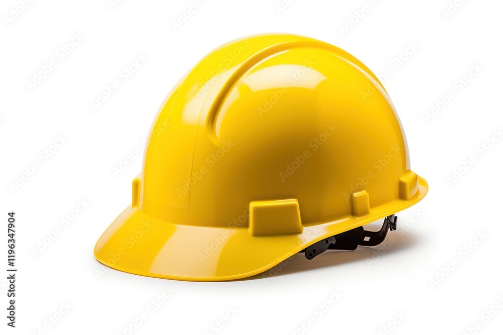 Fototapeta premium Safety helmet hardhat yellow white background.