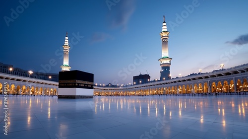 Illuminated Holy City at Night