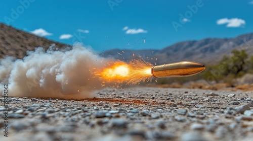 Desert Bullet Flight, Fire, Smoke, Range