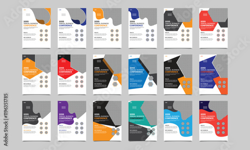 Business conference flyer vector.