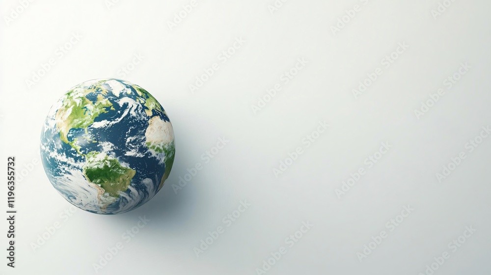 Fototapeta premium Dynamic Earth Representation Global View Digital Art Minimalist Environment Left Perspective Environmental Awareness