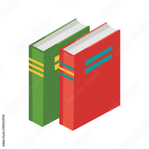 Elegant Colorful Books Pile Illustration Vector Art Cute Icon Symbol