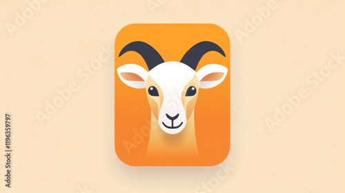 Arabian Oryx App Icon; Desert Background; Cute Animal; Mobile Application photo