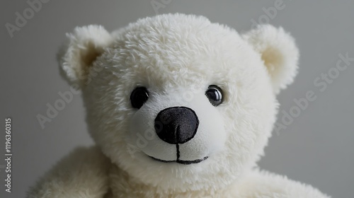 Obraz na płótnie A soft toy polar bear with fuzzy fur w salonie