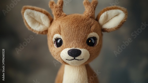 Obraz na płótnie A soft plush deer with embroidered eyes w salonie