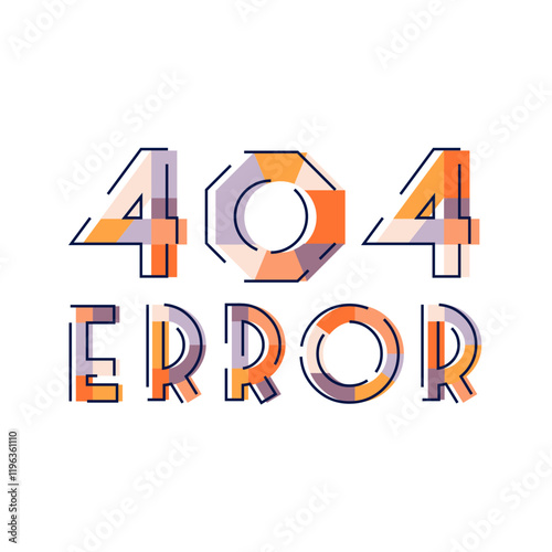 Elegant Creative 404 Error Page Illustration Vector Art Cute Icon Symbol