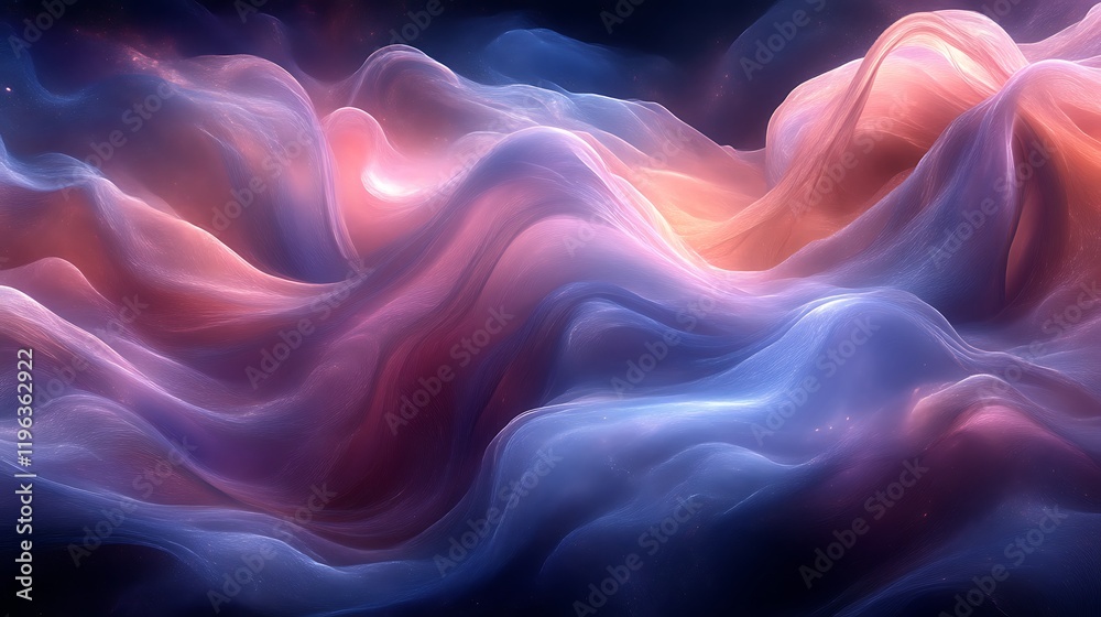 Abstract flowing waves of light, pink, blue, and purple hues. Abstract flowing waves of light, pink, blue, and purple hues.