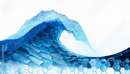 Vague graphique en bleu hexagonal