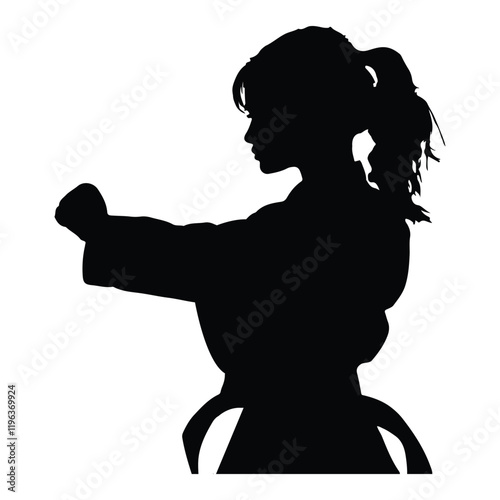Girl martial arts silhouette 
