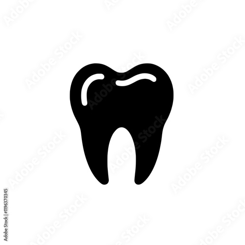 Healthy Smile Icon: A simple yet effective illustration of a healthy tooth, ideal for dental practices, websites, and educational materials.  