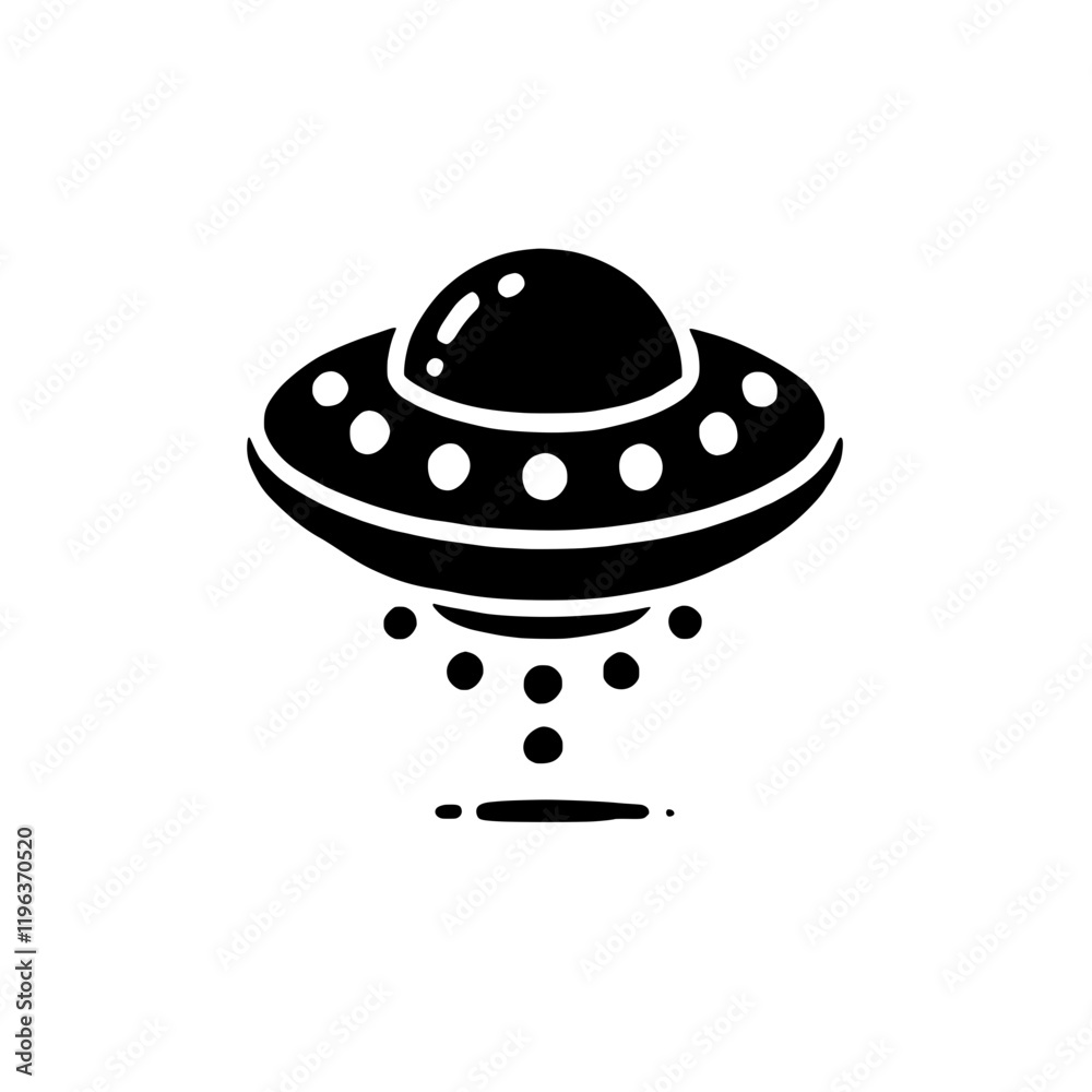 Unidentified Flying Object: A sleek, black UFO icon, hovering silently, emits a subtle glow, hinting at otherworldly mysteries and interstellar adventures. Unidentified Flying Object: A sleek, black UFO icon, hovering silently, emits a subtle glow, hinting at otherworldly mysteries and interstellar adventures.