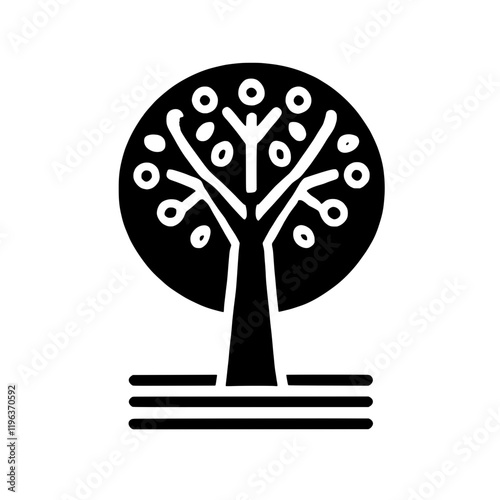 Abstract Tree of Life: A stylized black and white illustration of a tree of life, symbolizing growth, wisdom, and interconnectedness.