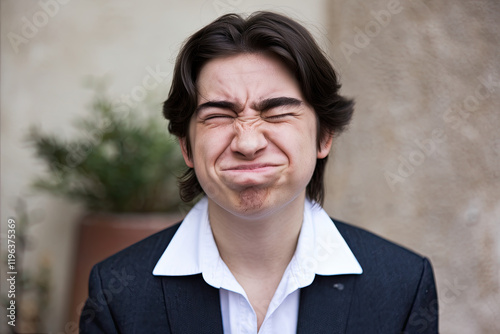 Person winking playfully with a subtle smirk photo