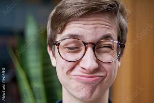 Person winking playfully with a subtle smirk photo