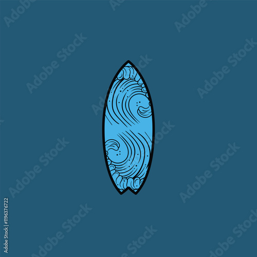 surf board logo vector