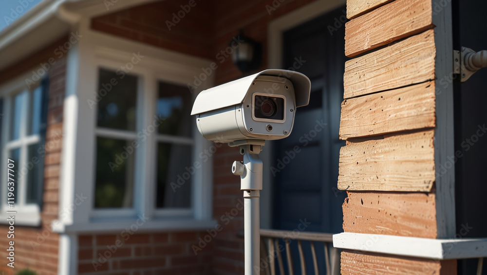 illustration of security cameras on the walls and front of the house illustration of security cameras on the walls and front of the house