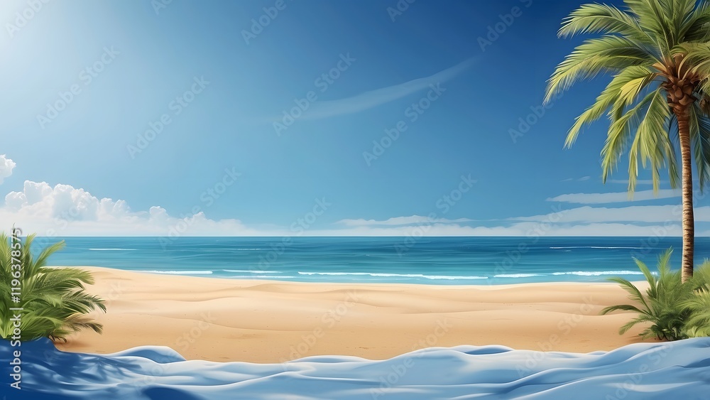 Obraz premium Chester banner with empty space Without Text, Beach theme luxury Blue background