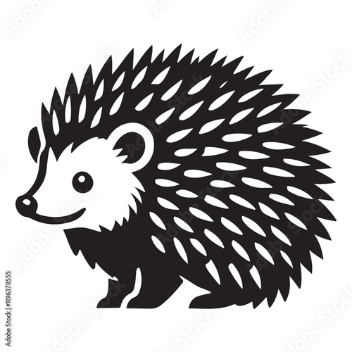 Adorable Hedgehog Silhouette Illustration