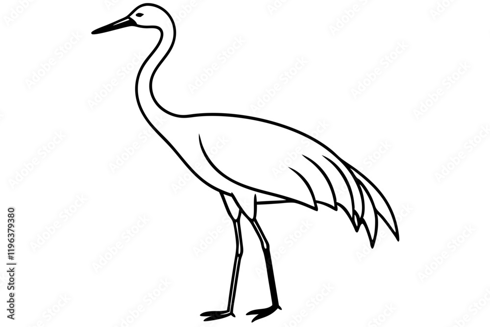 Obraz premium Elegant Crane Outline