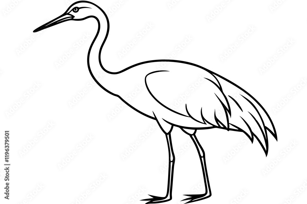 Fototapeta premium Elegant Crane Outline