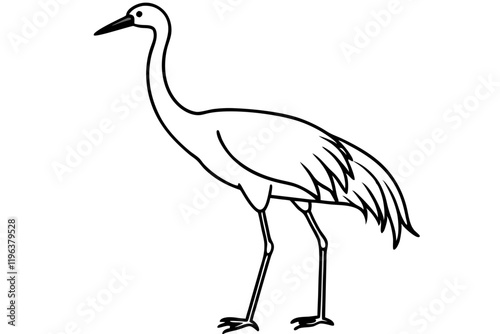 Elegant Crane Outline photo