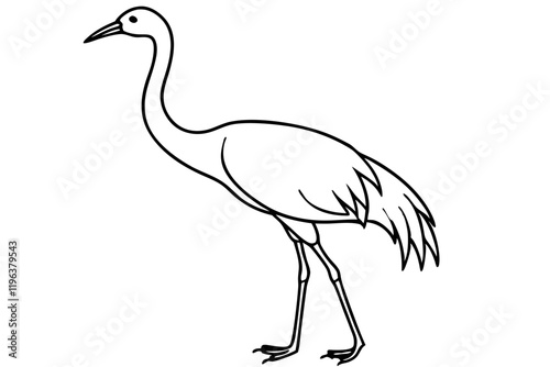 Elegant Crane Outline photo