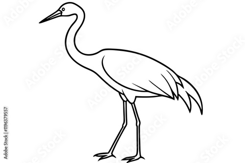 Elegant Crane Outline