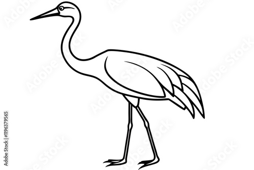 Elegant Crane Outline photo