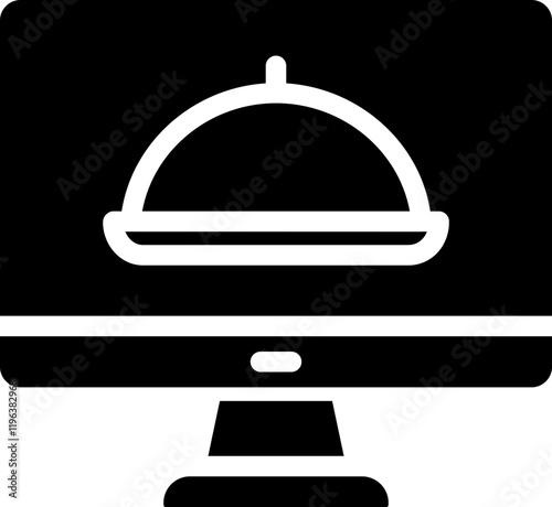 Online Food Delivery Glyph Icon