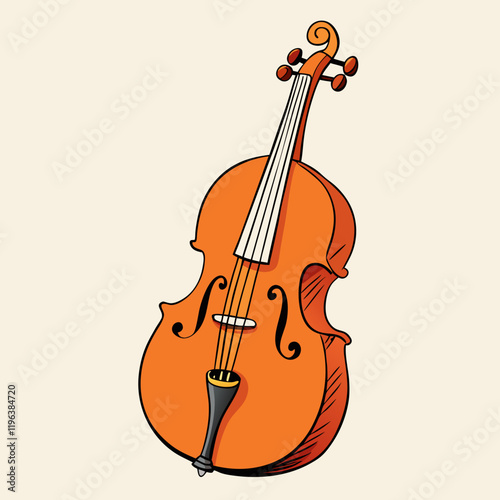 double bass isolated on white