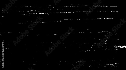 Snow, stars, twinkling lights, rain drops on black background. Abstract vector noise. Small particles of debris and dust. Distressed uneven grunge texture overlay.