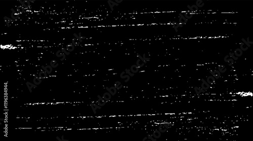 Snow, stars, twinkling lights, rain drops on black background. Abstract vector noise. Small particles of debris and dust. Distressed uneven grunge texture overlay.