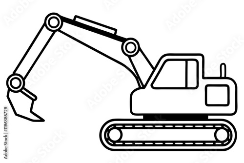 Excavator Line Drawing