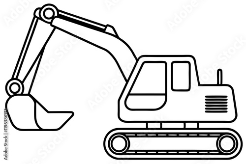 Excavator Line Drawing