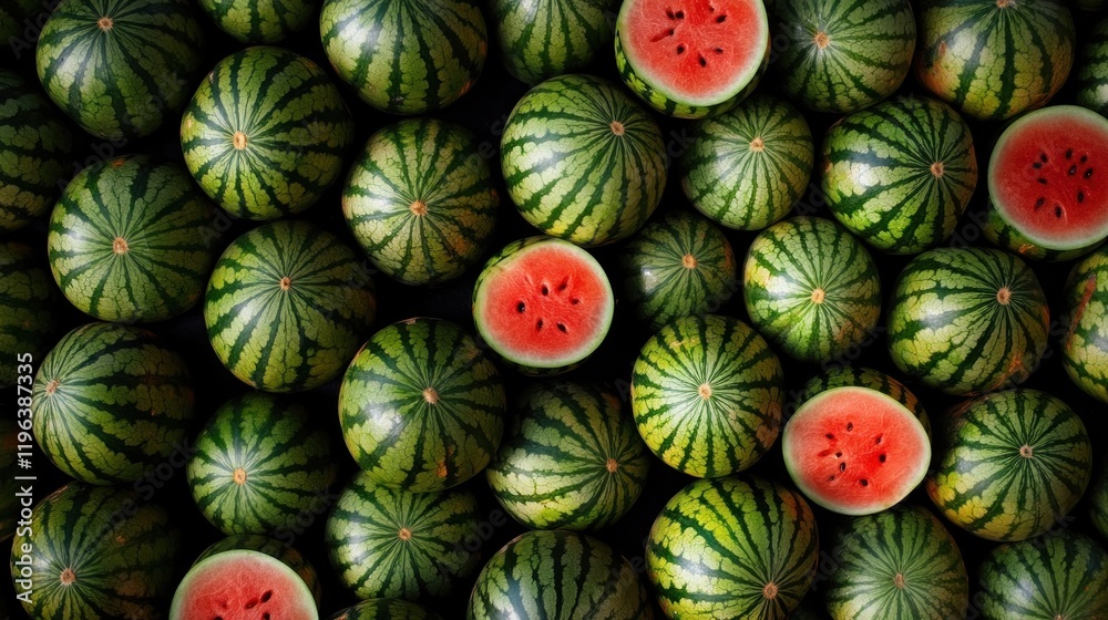 Fototapeta premium A Delicious Summer Treat: Juicy Watermelon Abundance