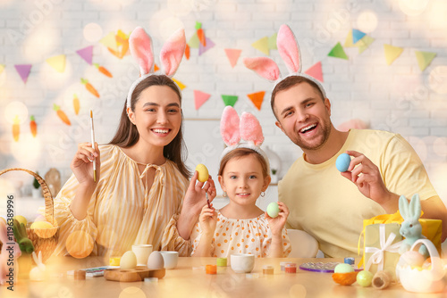 Happy family in bunny ears ...
