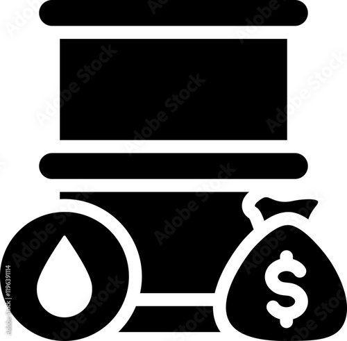 Oil Wealth Glyph Icon