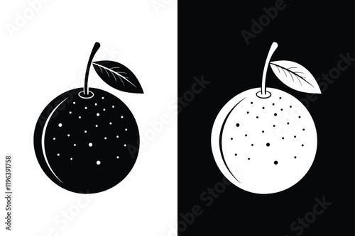 Tangerine Fruit Icon Silhouette. Vector Design Masterpiece