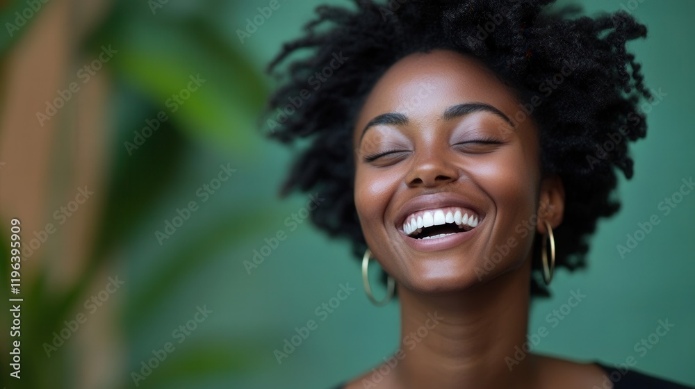 Joyful Laughter Against a Green Backdrop, Engaging Expression, Ample Text Space, Vibrant Atmosphere, Inviting and Energetic Vibe Joyful Laughter Against a Green Backdrop, Engaging Expression, Ample Text Space, Vibrant Atmosphere, Inviting and Energetic Vibe