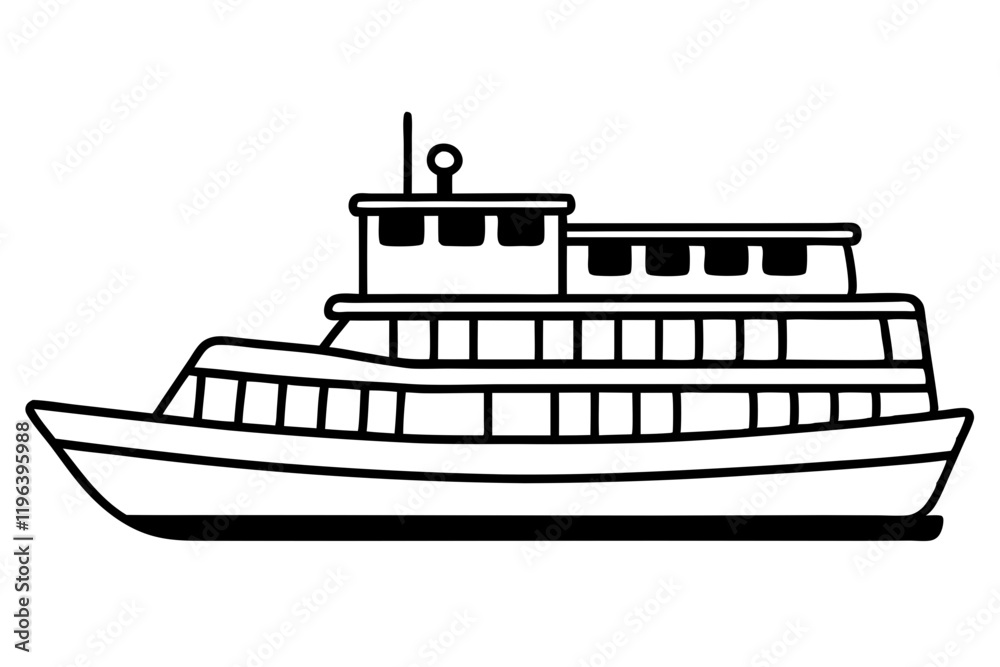 Obraz premium Ferry Silhouette Vector