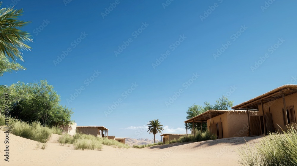 Desert Village under Clear Sky Desert Village under Clear Sky