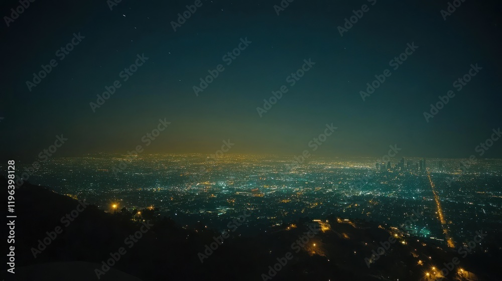 Night Lights of Los Angeles from a Hilltop Night Lights of Los Angeles from a Hilltop